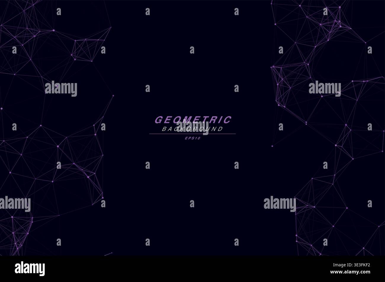 Abstract Split Layout Geometric Network Plexus Background, Connected Dots Lines Technology Copy Space Vector Wallpaper, Futuristic Molecular Web Node Stock Vector