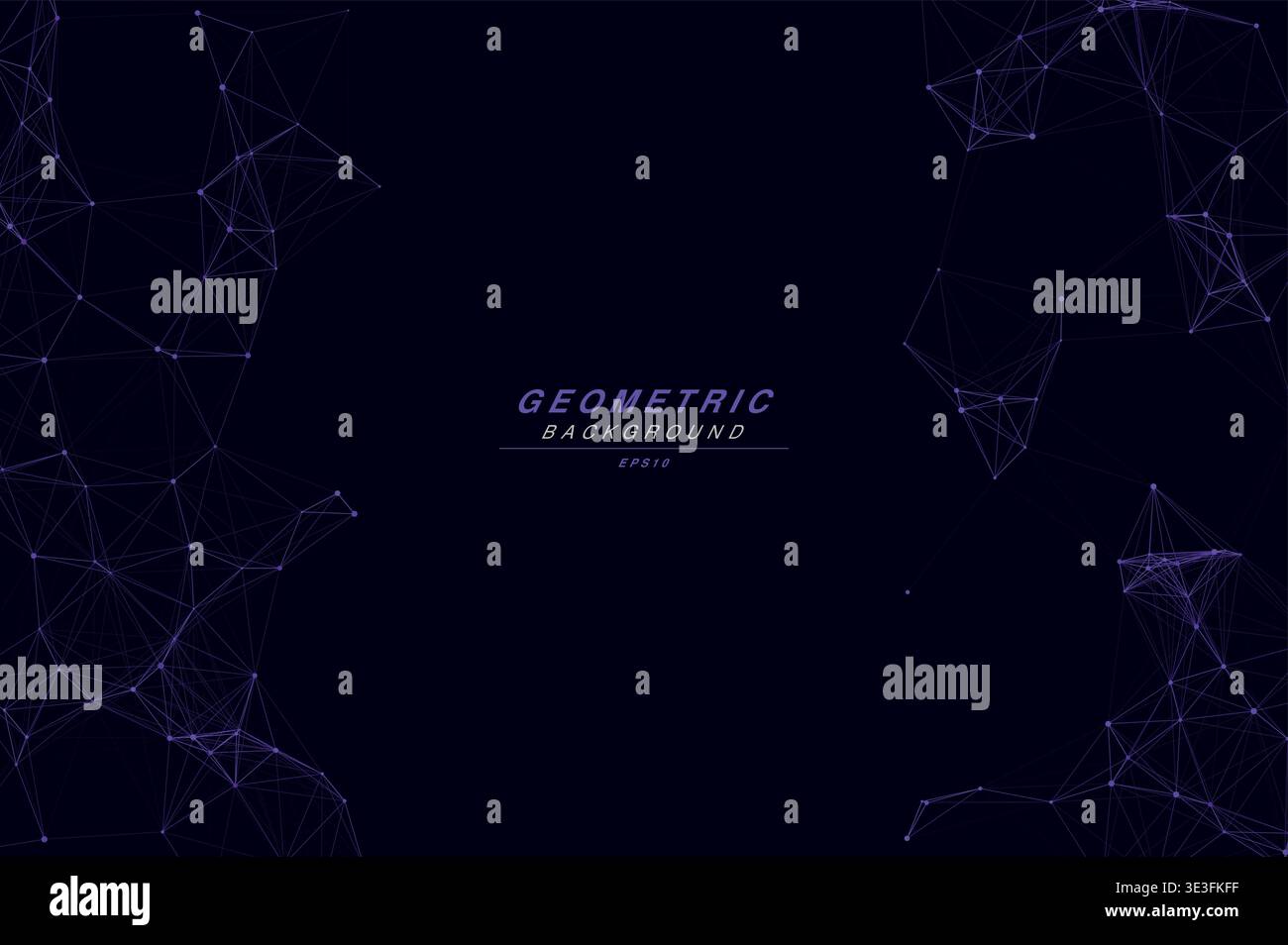 Abstract Split Layout Geometric Network Plexus Background, Connected Dots Lines Technology Copy Space Vector Wallpaper, Futuristic Molecular Web Node Stock Vector