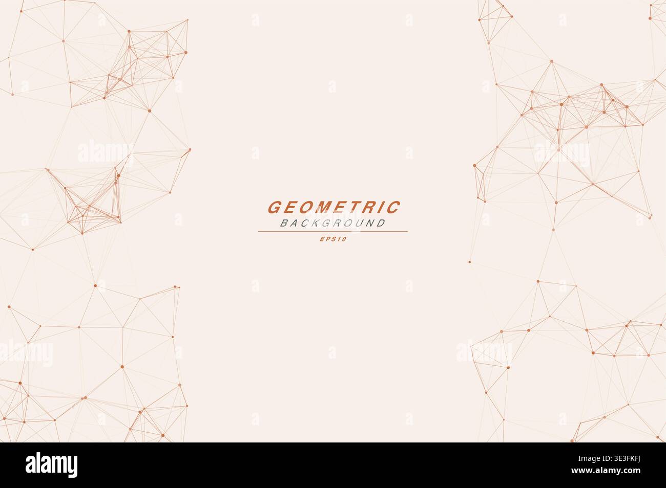 Abstract Split Layout Geometric Network Plexus Background, Connected Dots Lines Technology Copy Space Vector Wallpaper, Futuristic Molecular Web Node Stock Vector