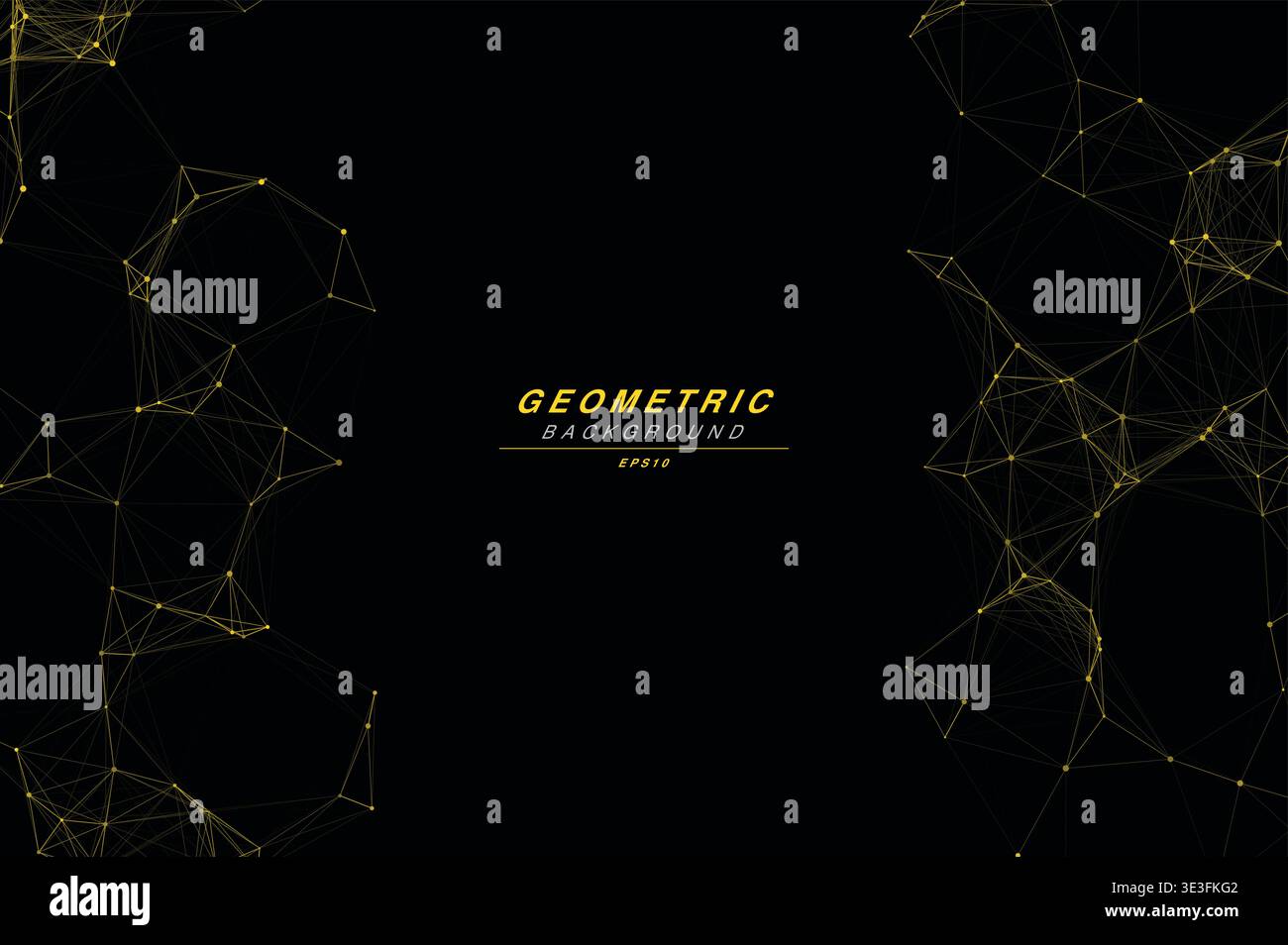 Abstract Split Layout Geometric Network Plexus Background, Connected Dots Lines Technology Copy Space Vector Wallpaper, Futuristic Molecular Web Node Stock Vector