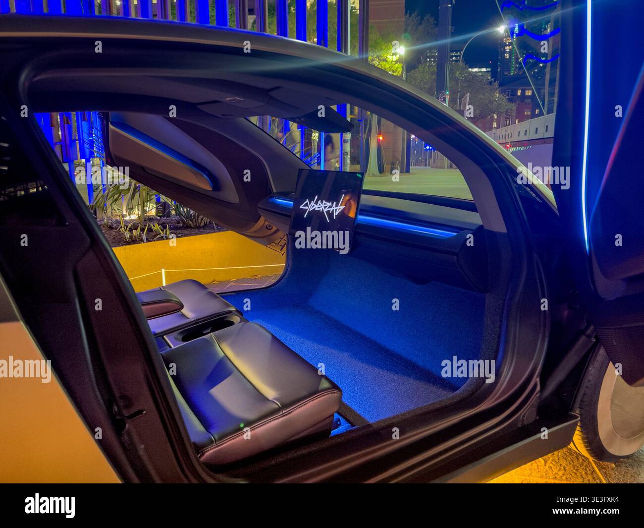 Interior of Tesla's Cybercab Robotaxi on display during SXSW 2026 in ...