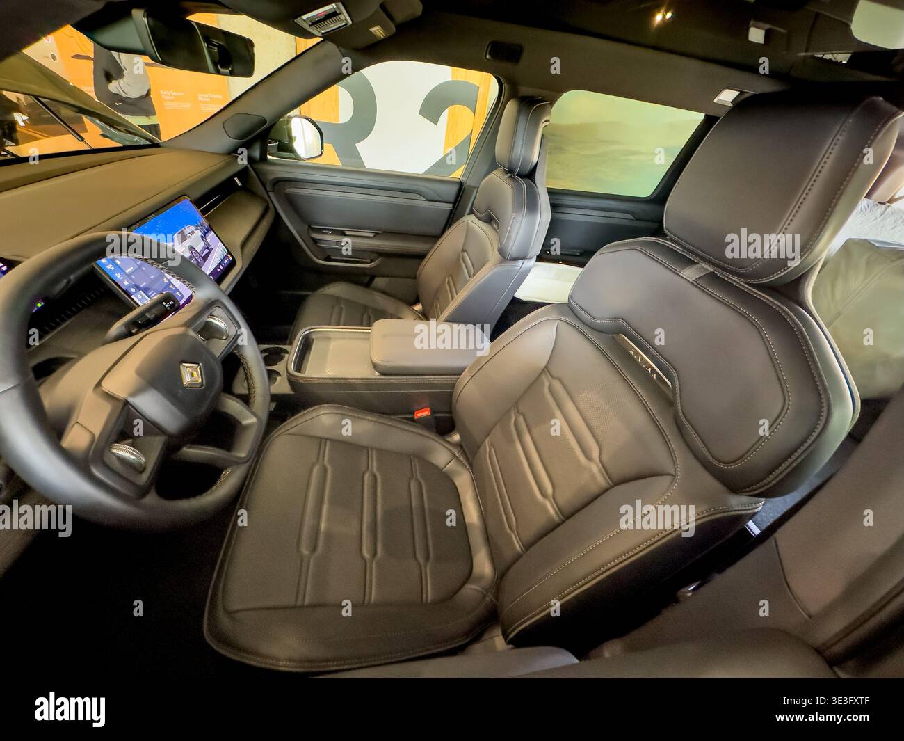 Interior of the new Rivian R2 at the 2026 SXSW Festival in Austin ...