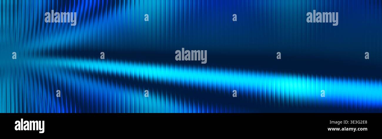 Abstract blue background with vertical neon lines, digital data flow animation Stock Photo