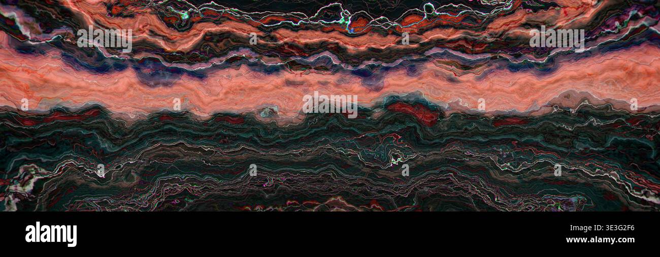 Abstract Red Black Agate Marble Background with Fluid Topographic Stock Photo