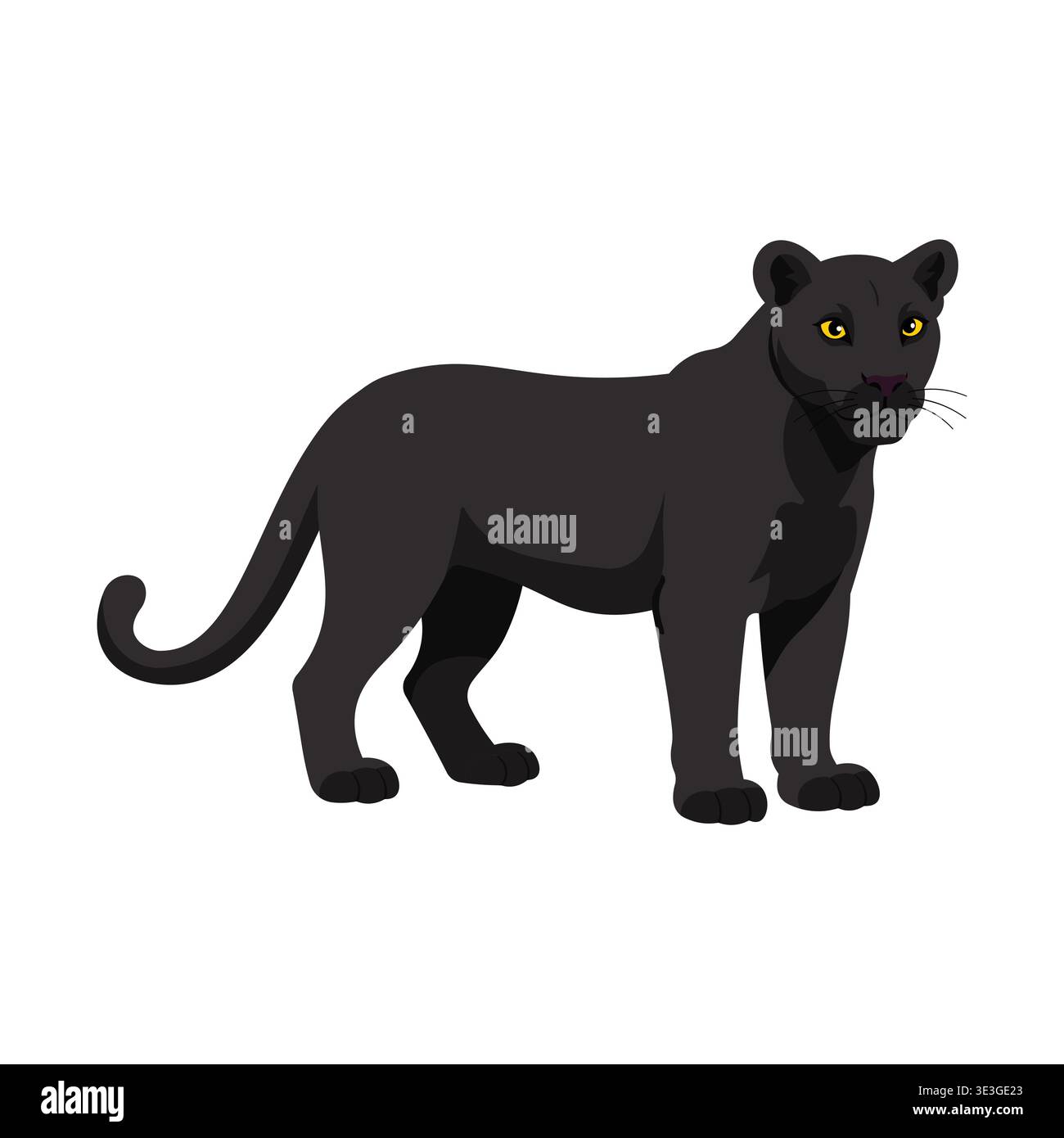 Flat vector illustration of black panther Stock Vector