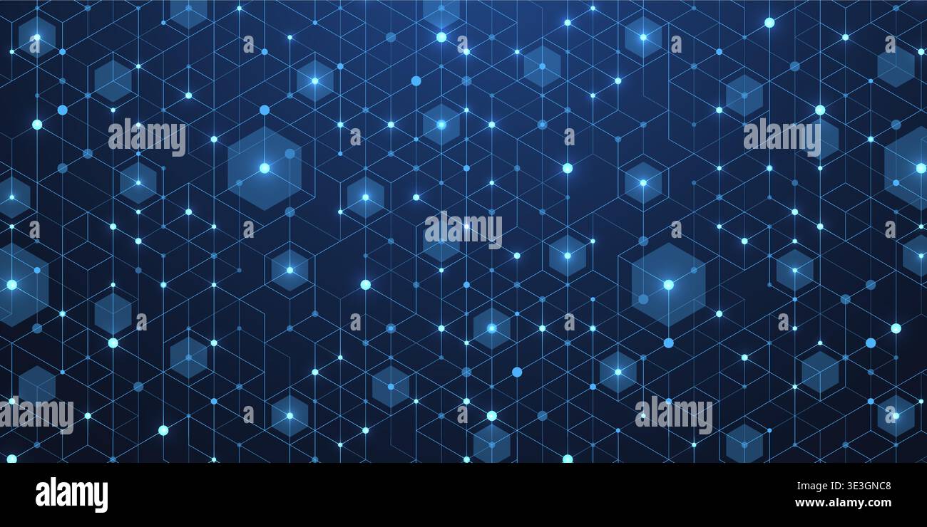 Abstract digital blockchain cube blocks concept. 3D big data cubes quantum computer technology idea. Artificial intelligence data core cubes design Stock Vector
