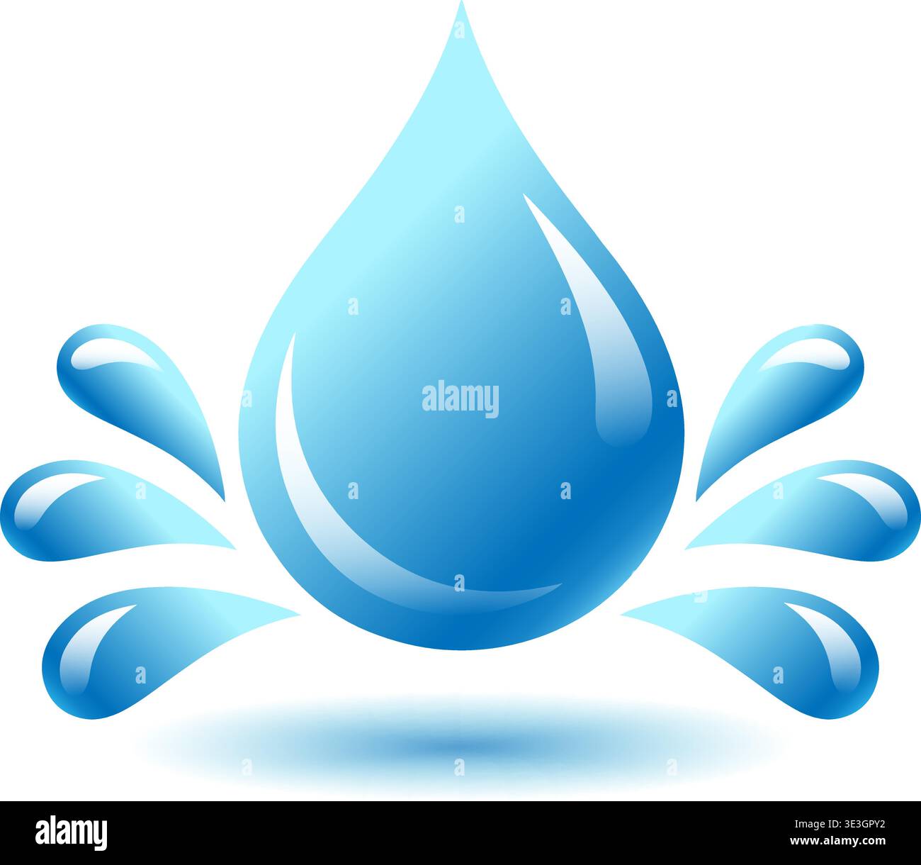 Cartoon blue water drop Stock Vector