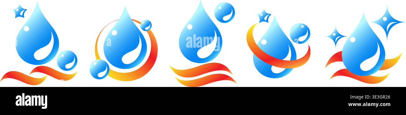 Colorful water icons Stock Vector