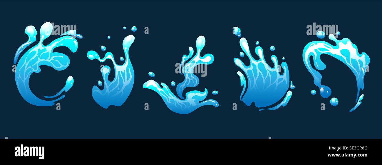 Water splash drop cartoon sea waves Stock Vector