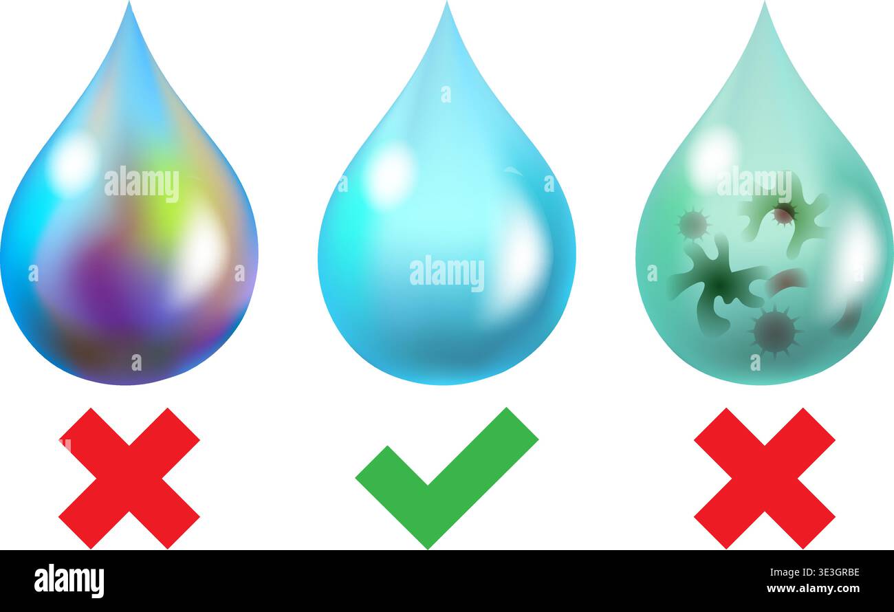 Three drop of water Stock Vector