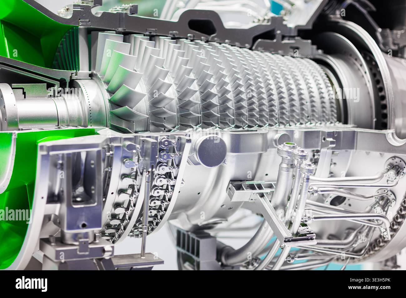 Gas Engine Rotor Gas turbine engine. Turbine engine blades rotor, Industrial turbine ...