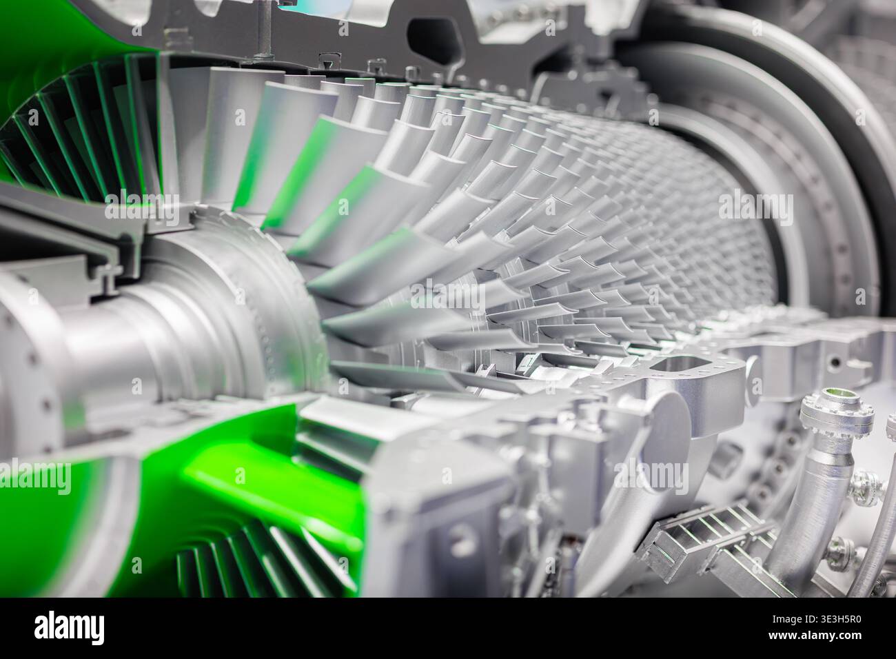 Gas turbine engine. Turbine engine blades rotor, Industrial turbine ...