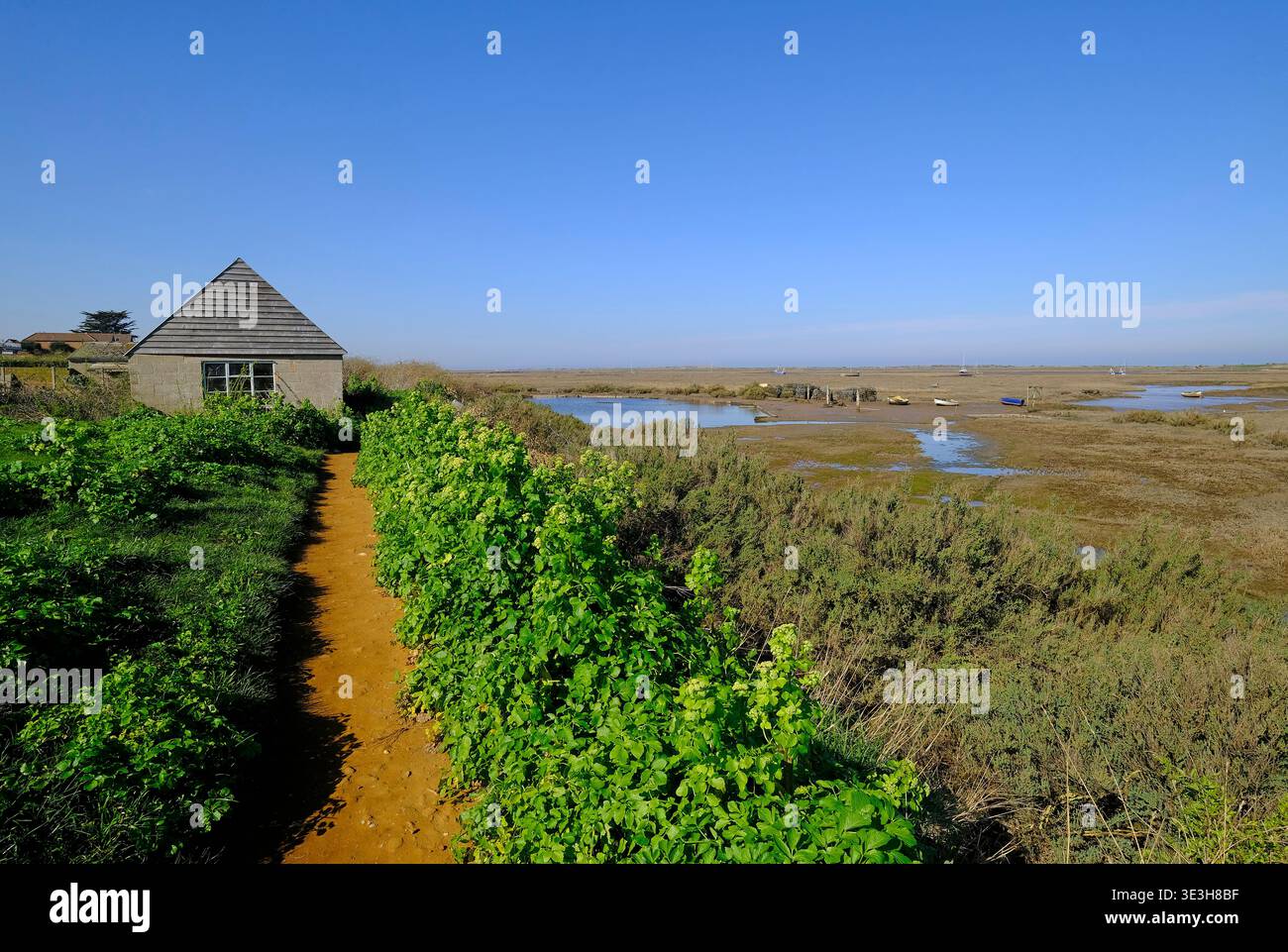 coastal footpath, burnham deepdale, north norfolk, england Stock Photo