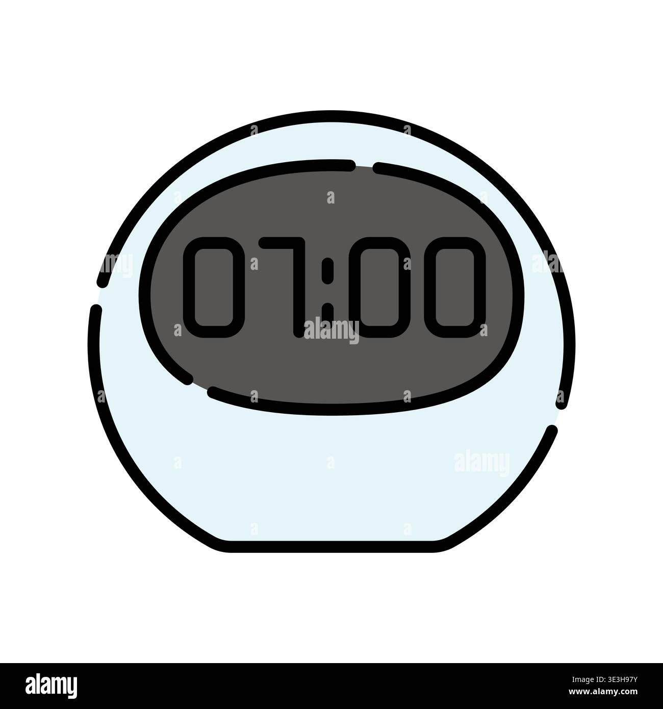 alarm clock color line icon. Vector isolated element. Editable stroke. Stock Vector