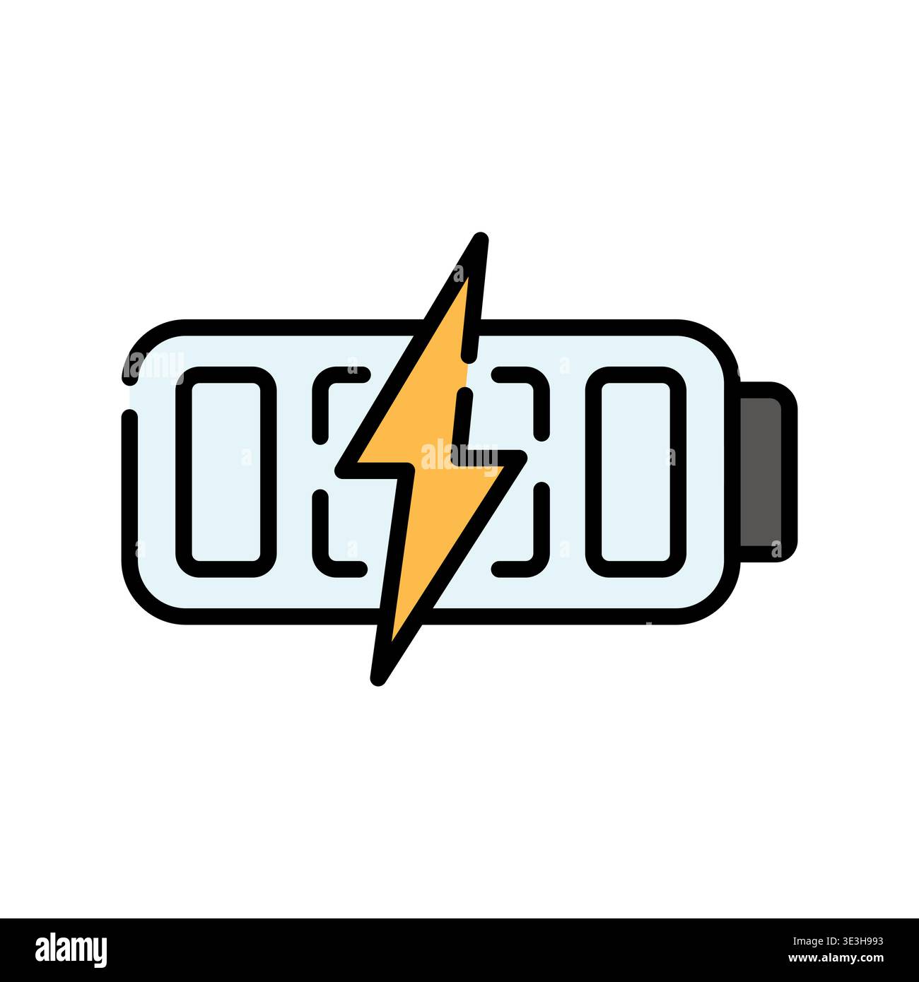 battery charge color line icon. Vector isolated element. Editable stroke. Stock Vector