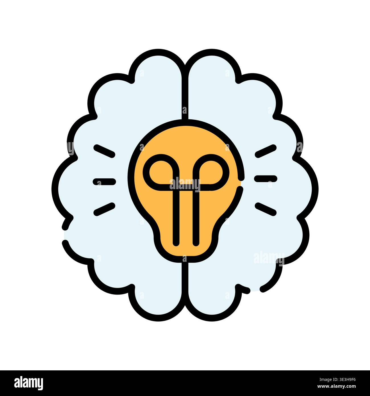 brainstorm color line icon. Vector isolated element. Editable stroke. Stock Vector