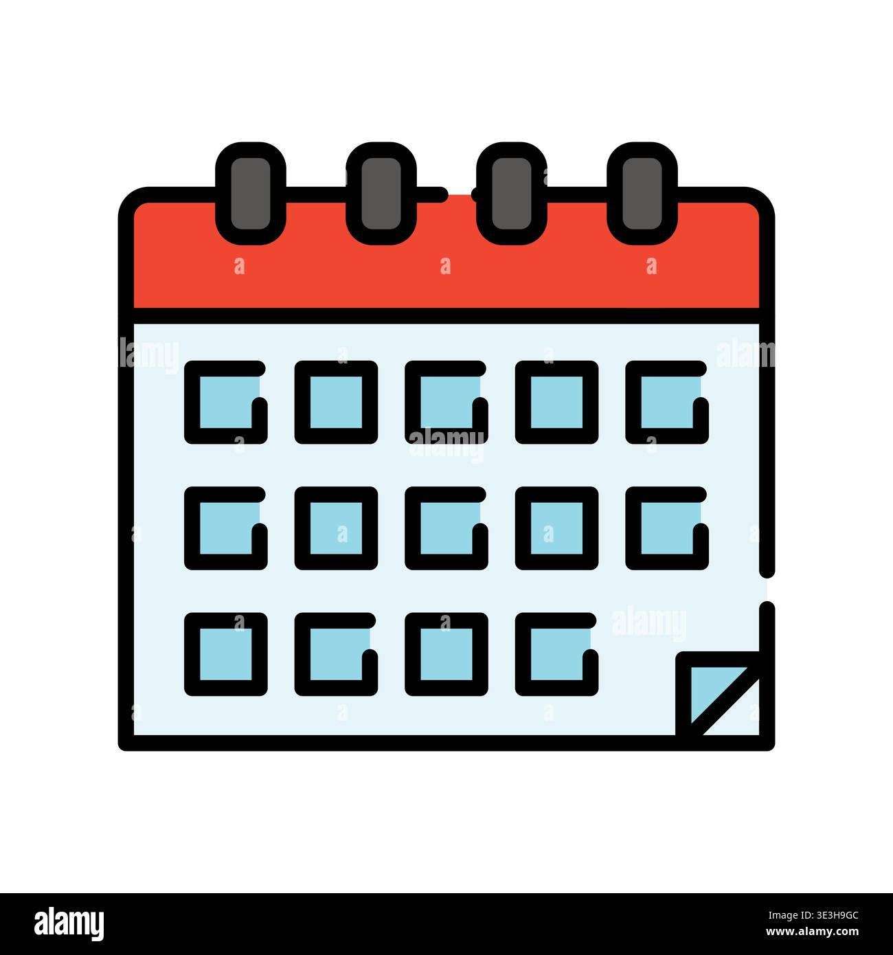 calendar color line icon. Vector isolated element. Editable stroke. Stock Vector