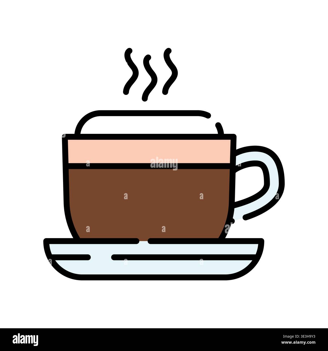 coffee cup color line icon. Vector isolated element. Editable stroke. Stock Vector