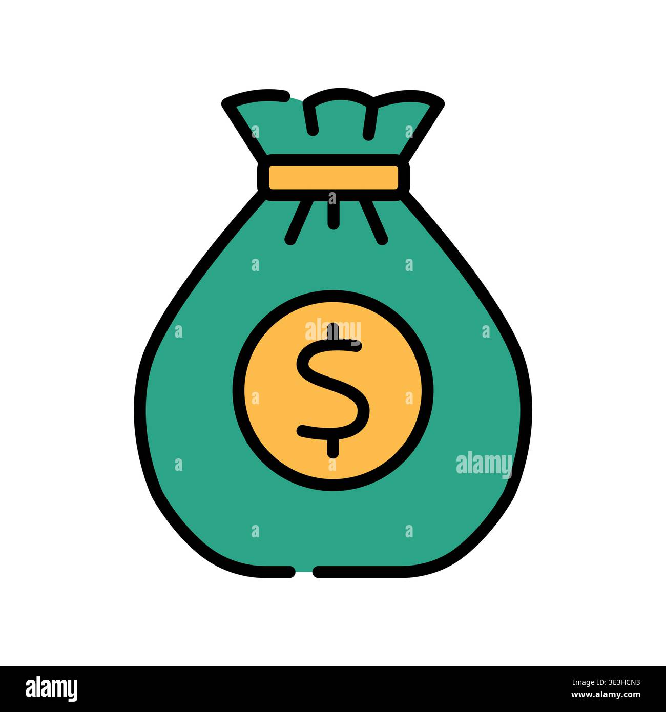 financial bonus color line icon. Vector isolated element. Editable stroke. Stock Vector