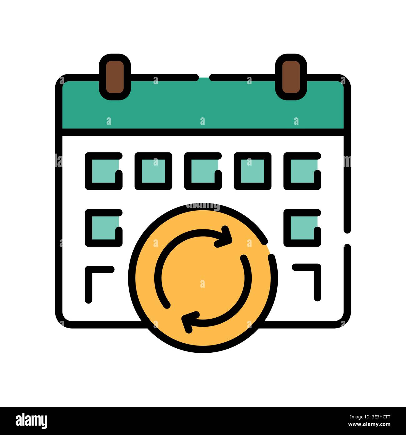flexible schedule color line icon. Vector isolated element. Editable stroke. Stock Vector