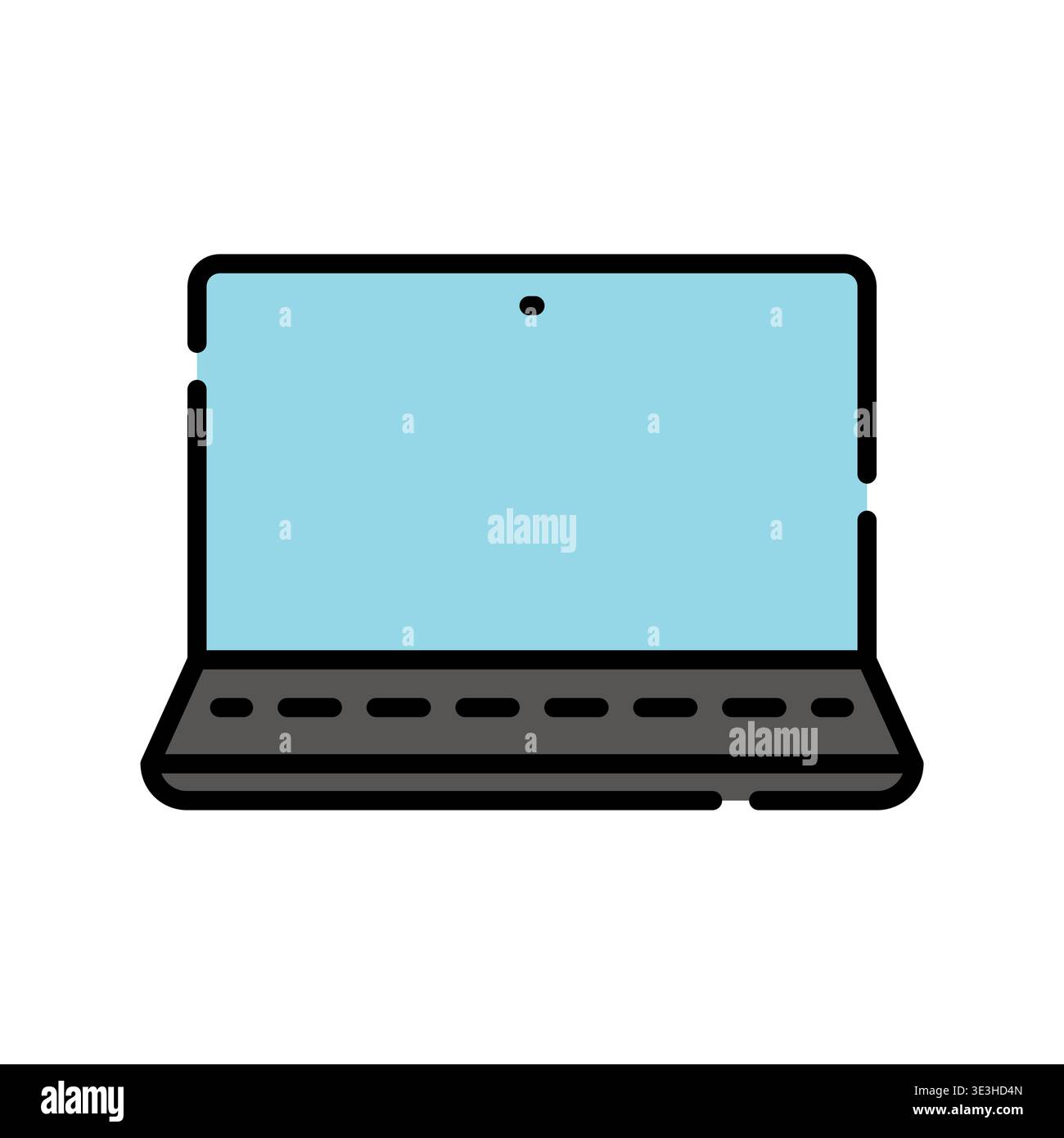 laptop color line icon. Vector isolated element. Editable stroke. Stock Vector