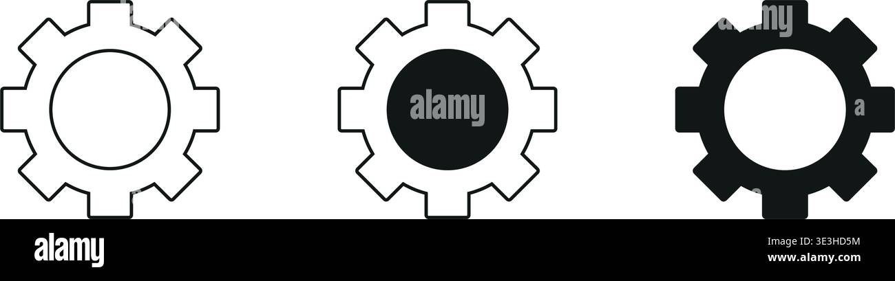 Vector icon showing multiple interlocking gears Stock Vector