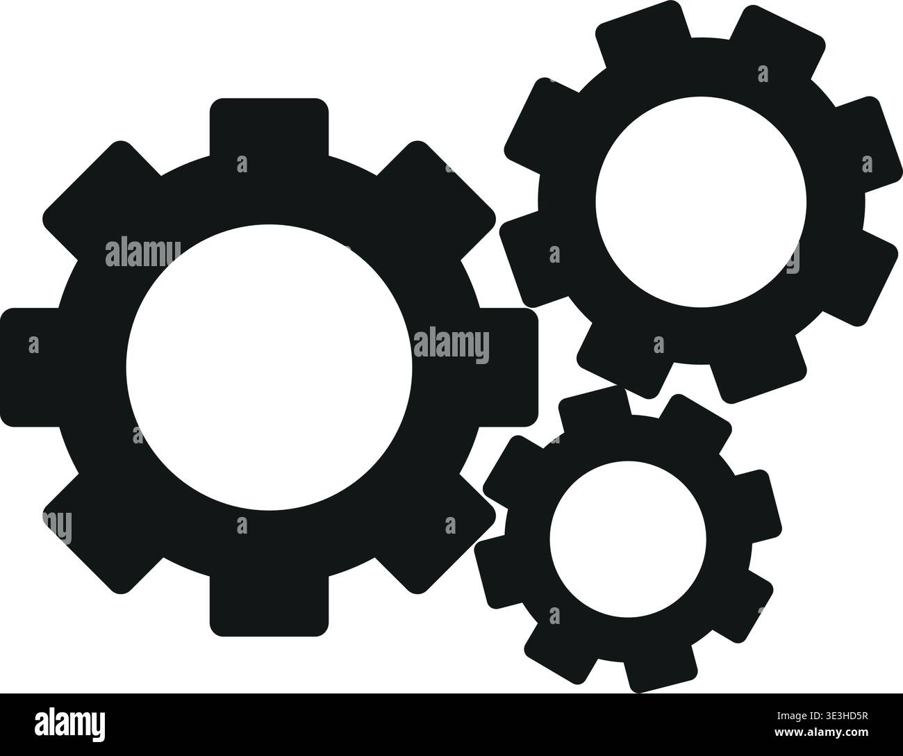 Vector icon showing multiple interlocking gears Stock Vector