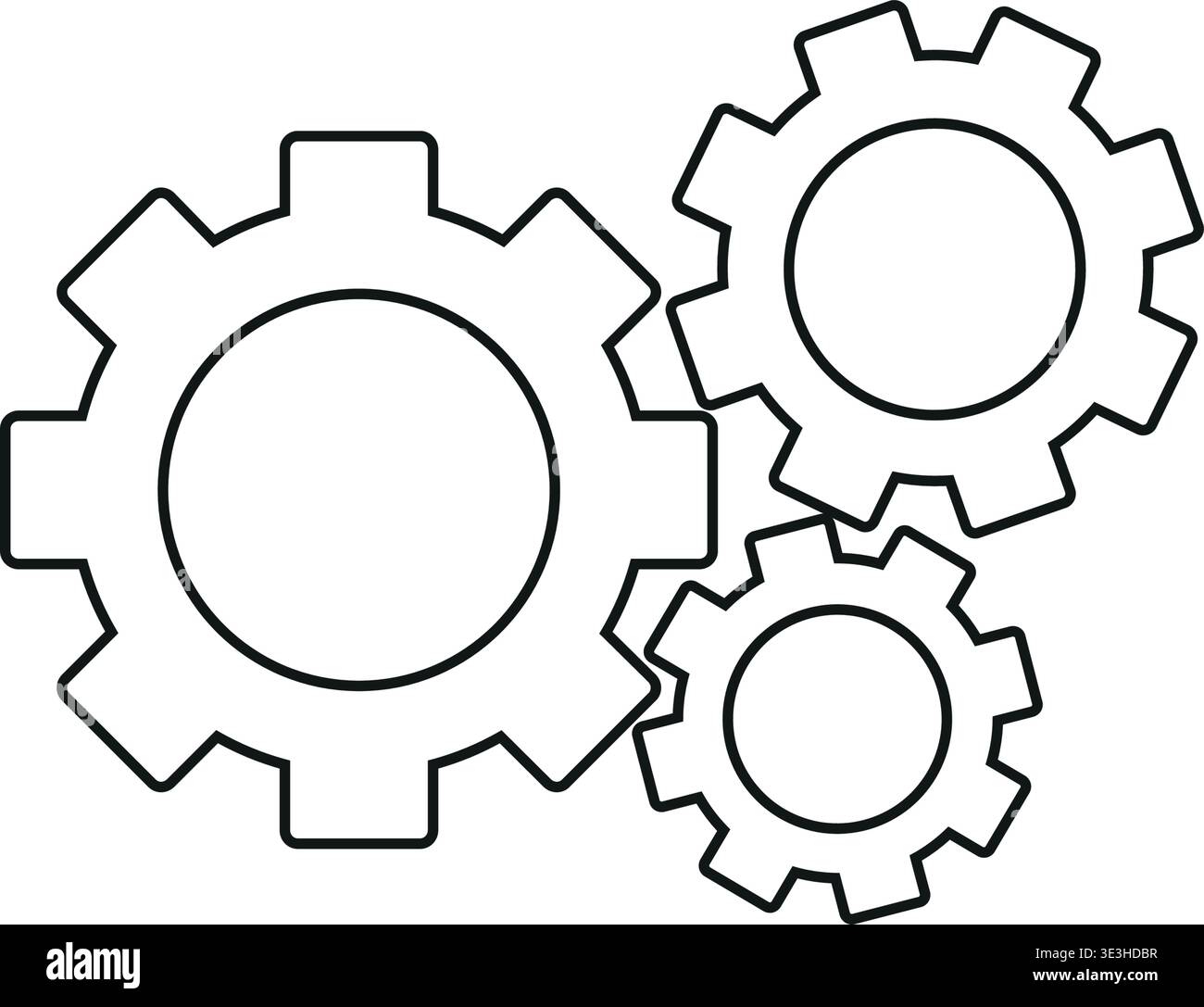 Vector icon showing multiple interlocking gears Stock Vector
