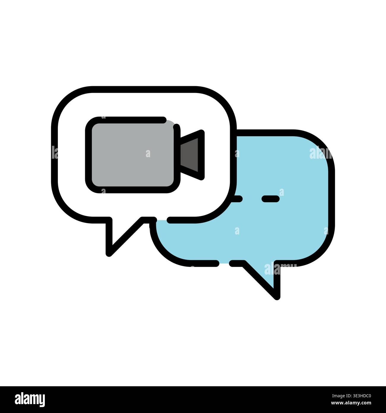 video chat color line icon. Vector isolated element. Editable stroke. Stock Vector