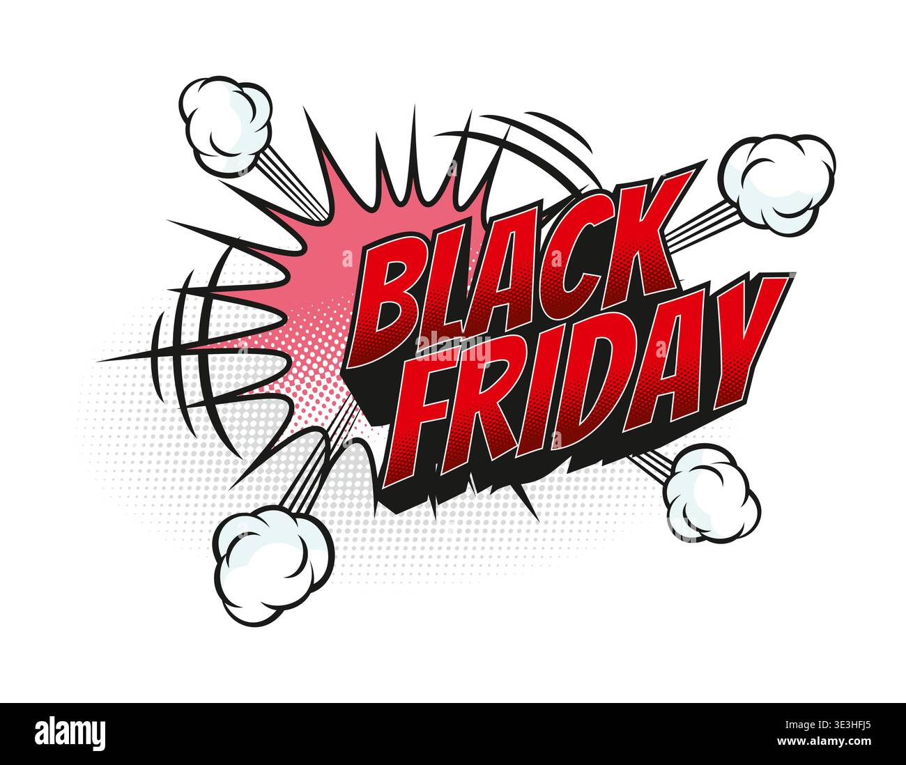 Pop art black Friday promo comic speech bubble. Stock Vector