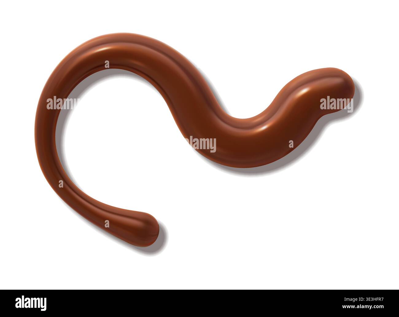 Glossy chocolate drizzle with melt cocoa syrup Stock Vector