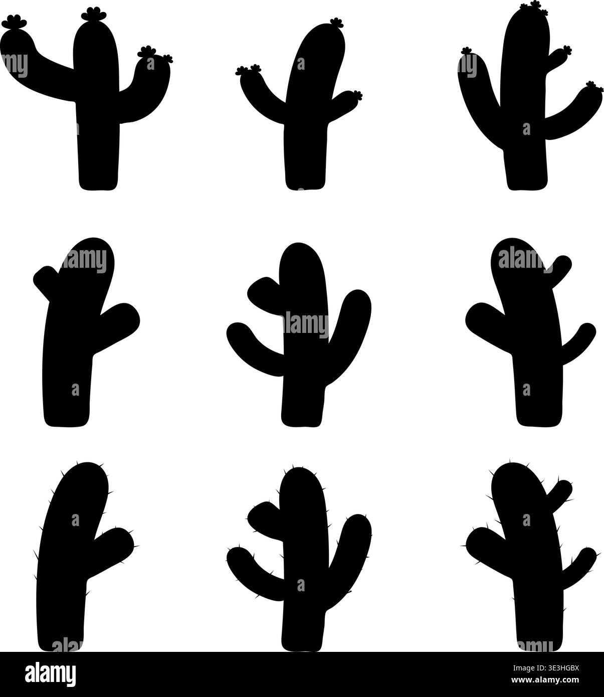 Cactus silhouette Black and White Stock Photos & Images - Alamy