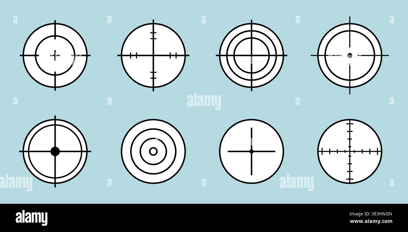 Target and aim icons set. Vector illustration Stock Vector
