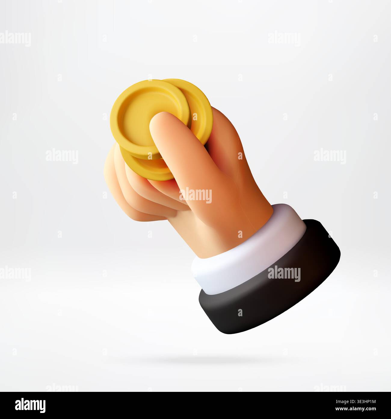 Cartoon hand holding gold coins 3d Stock Vector Image & Art - Alamy