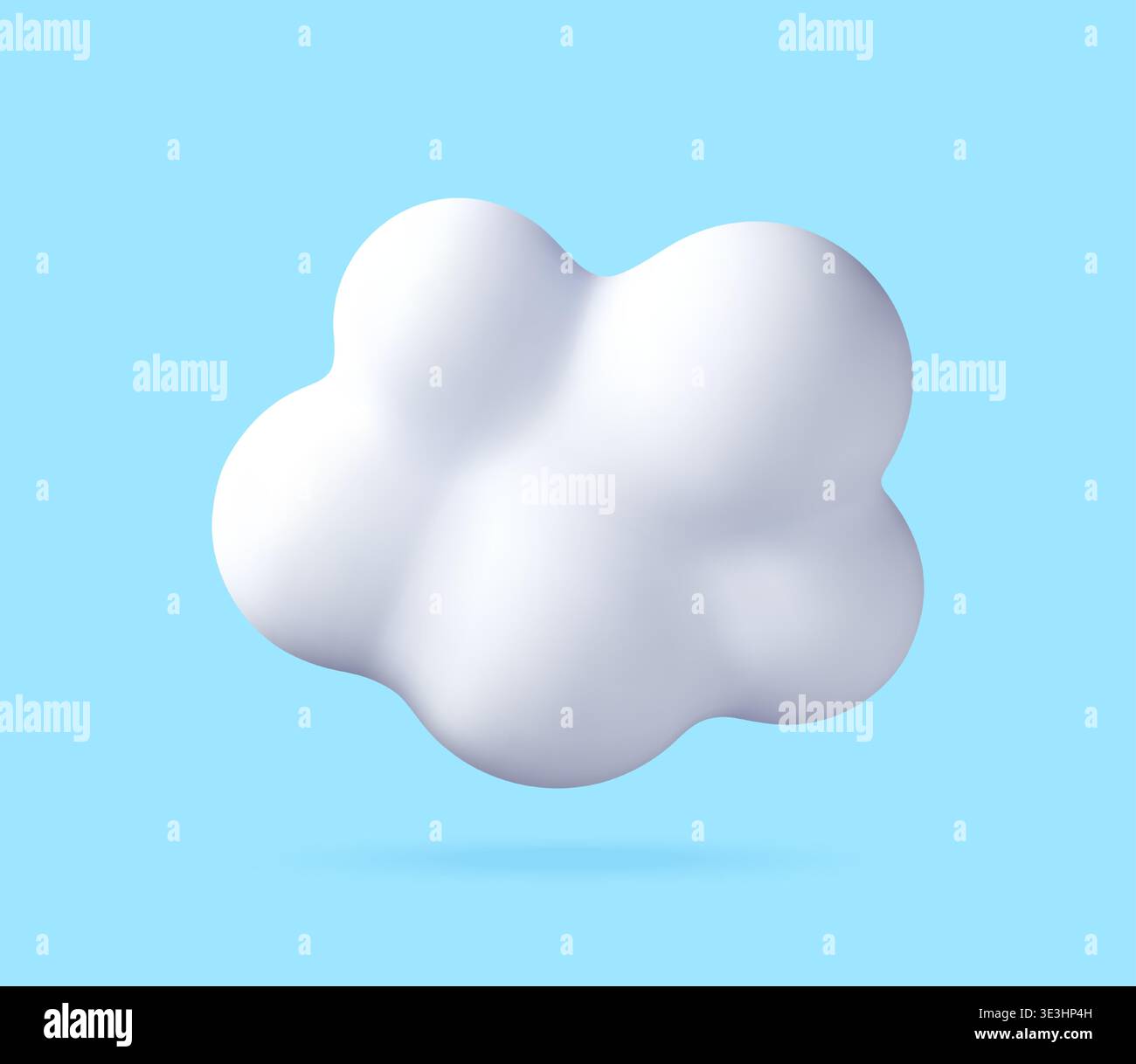 White fluffy cloud 3d icon isolated Stock Vector