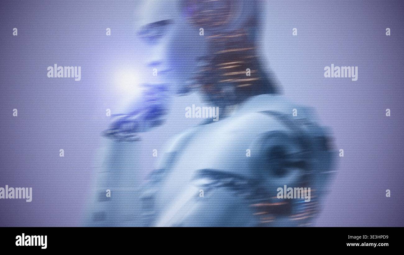 Thinking robot uses advanced technology to create solutions for complex problems Stock Photo