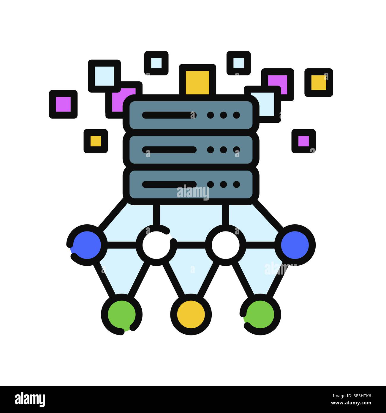 Training Data Icon Professional UI Symbol for Machine Learning Datasets, AI Model Education and Big Data Input. It represents structured information c Stock Vector