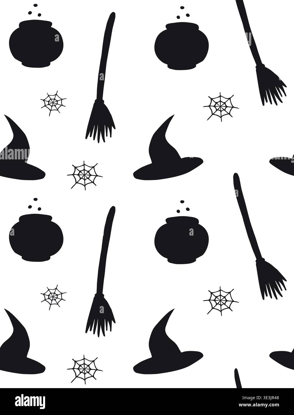 Vector seamless pattern of hand drawn witch things Stock Vector