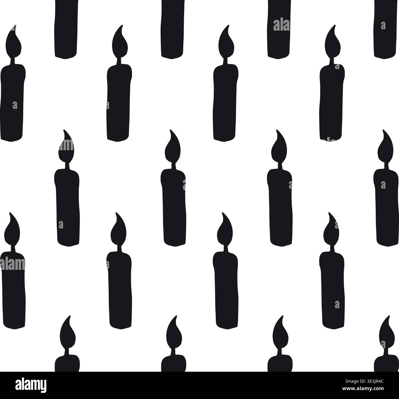 Vector seamless pattern of candle silhouette Stock Vector