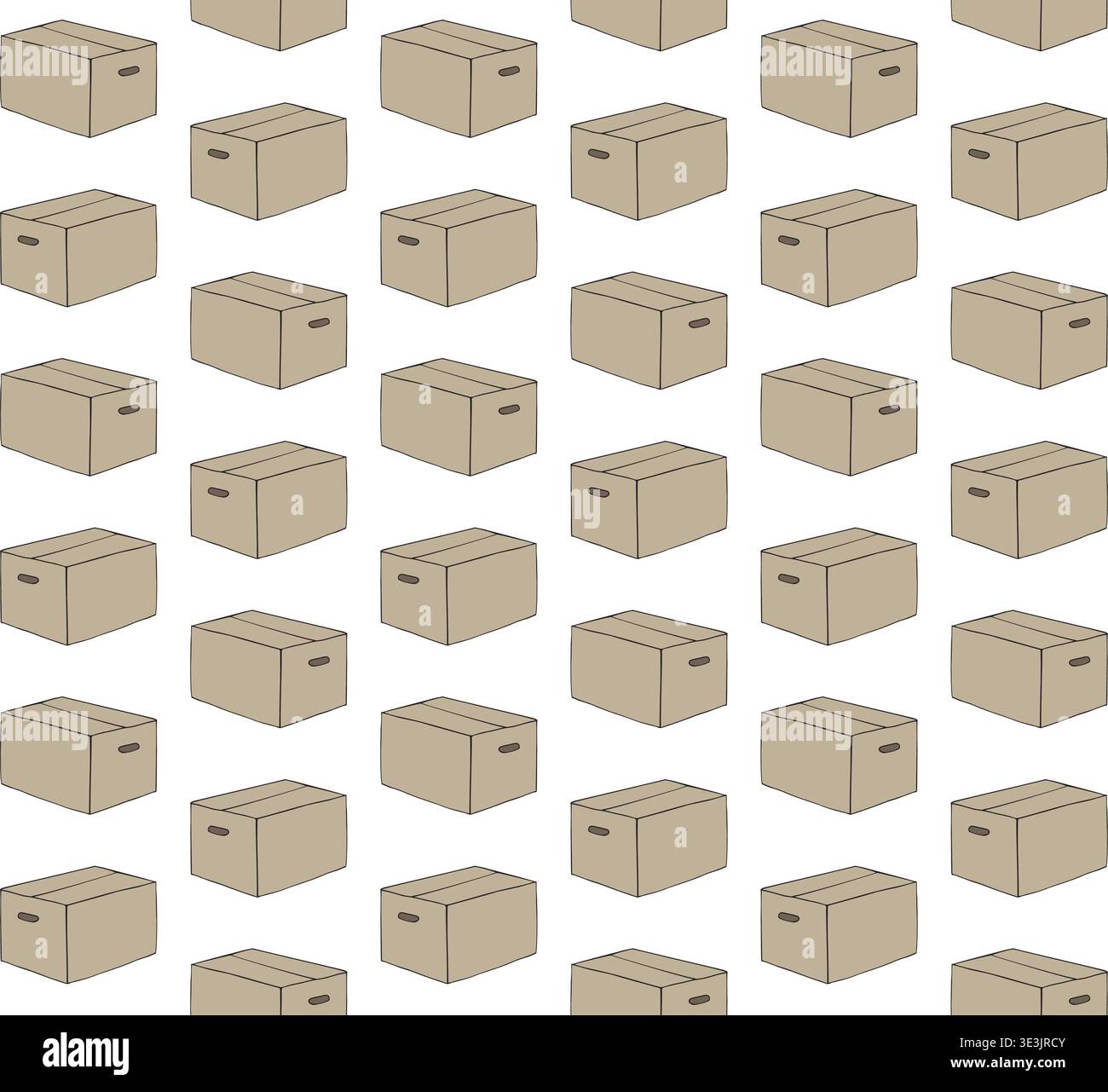 Vector seamless pattern of cart board box Stock Vector