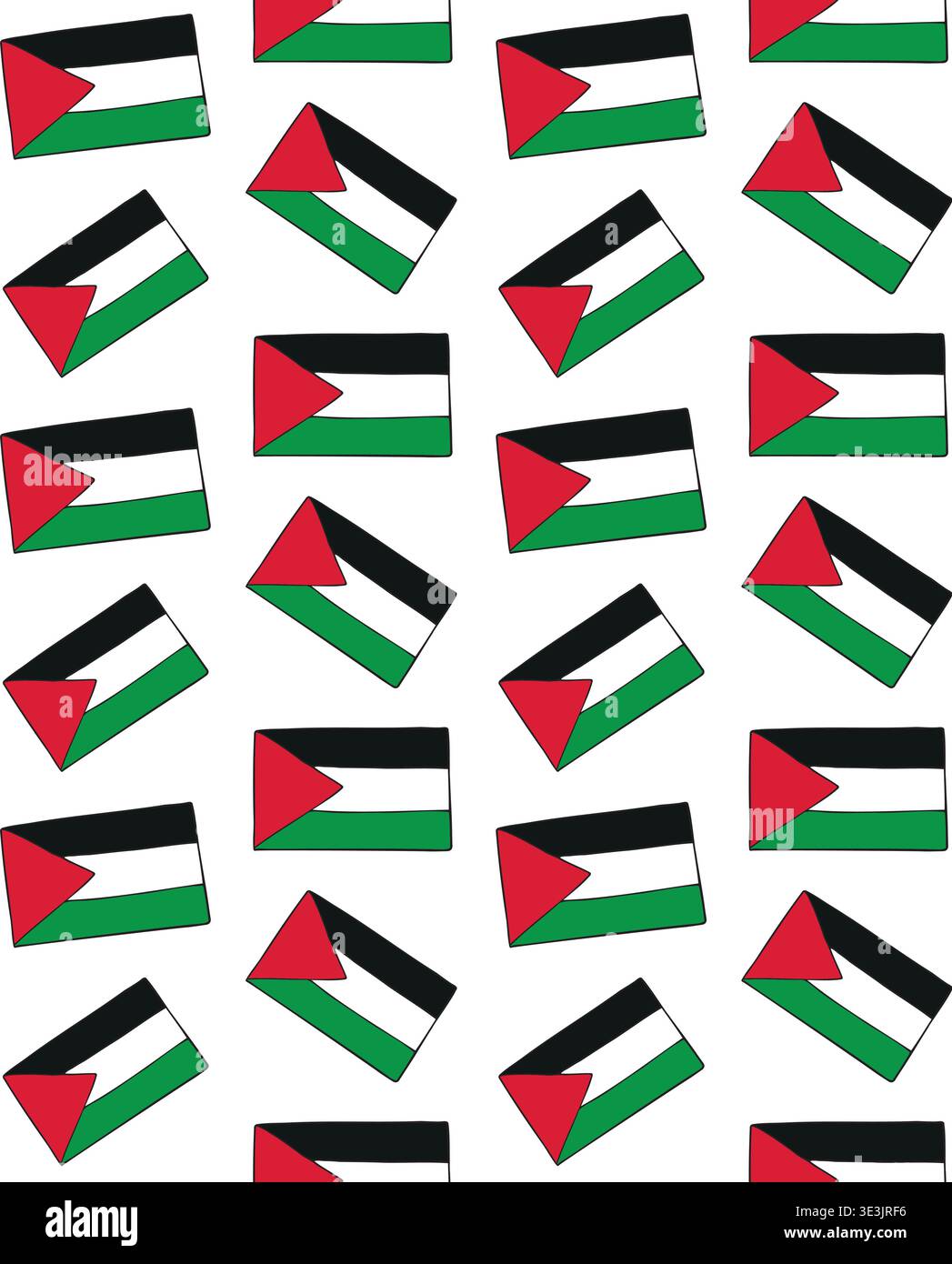 Vector seamless pattern of Palestine flag Stock Vector