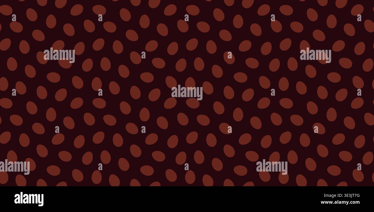 Dark chocolate eggs seamless vector pattern or banner, simple minimal background for packaging design Stock Vector