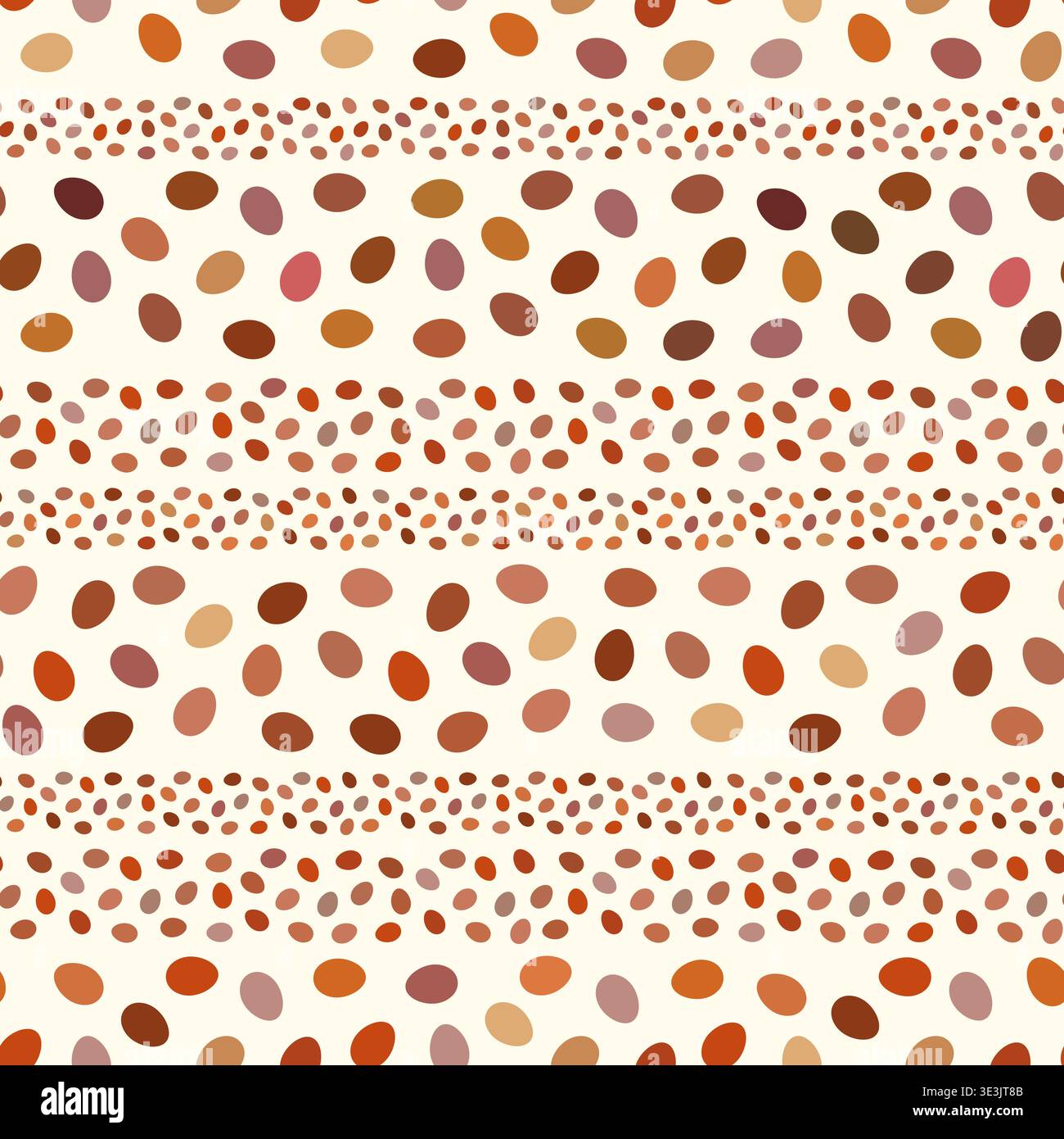 Chocolate Easter egg stripes seamless vector pattern, Simple brown eggs background for spring and Easter designs Stock Vector