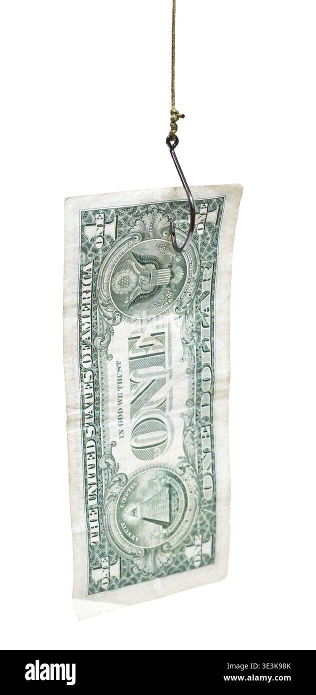 Fishing one dollar banknote bait hi-res stock photography and images - Alamy