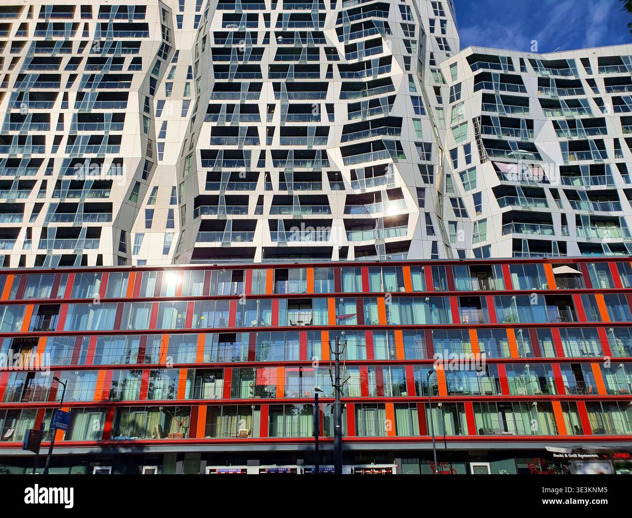 Undulating High Rise Low-angle view of a striking contemporary residential high-rise ...
