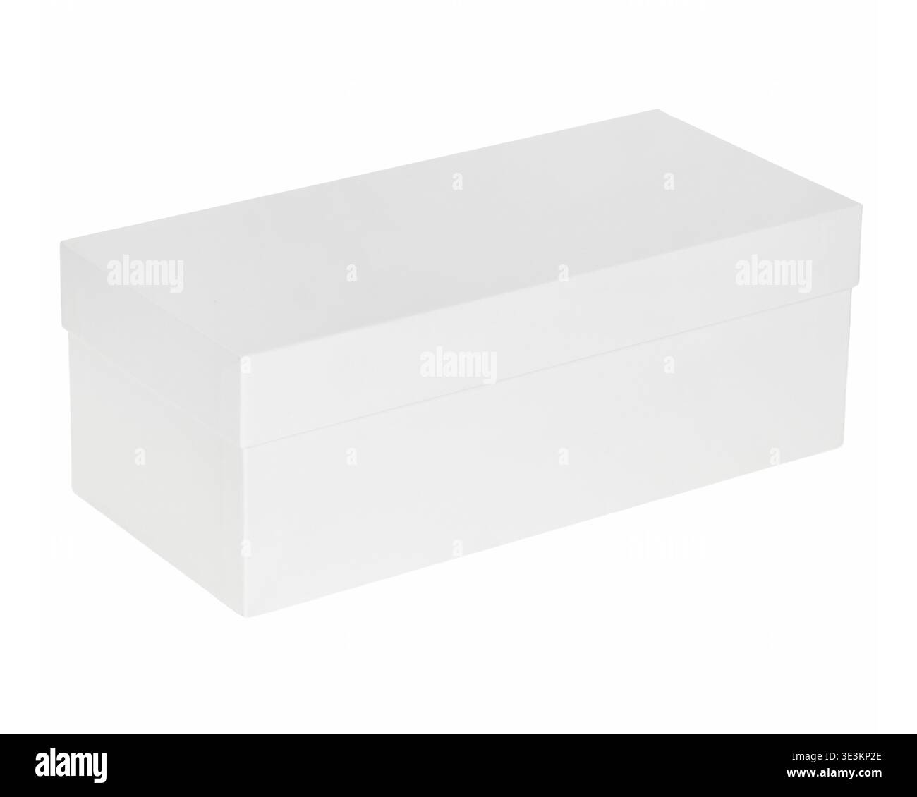 Empty White Cardboard Box With Lid Stock Photo