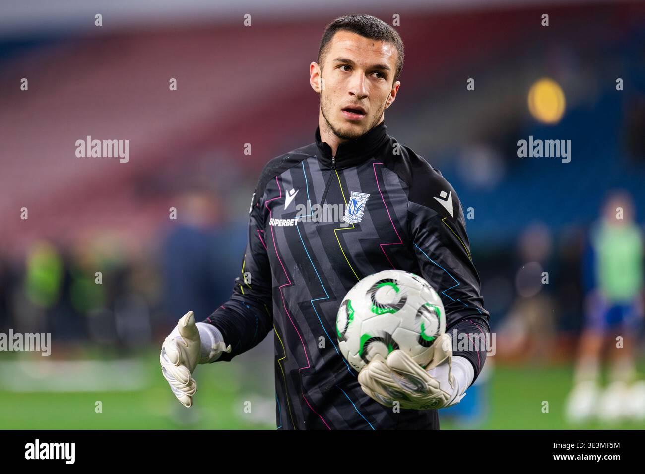 Plamen Andreev of Lech seen during the UEFA Conference League round of 16 match between FC Shakhtar Donetsk and Lech Poznan at Henryk Reyman Municipal Stock Photo