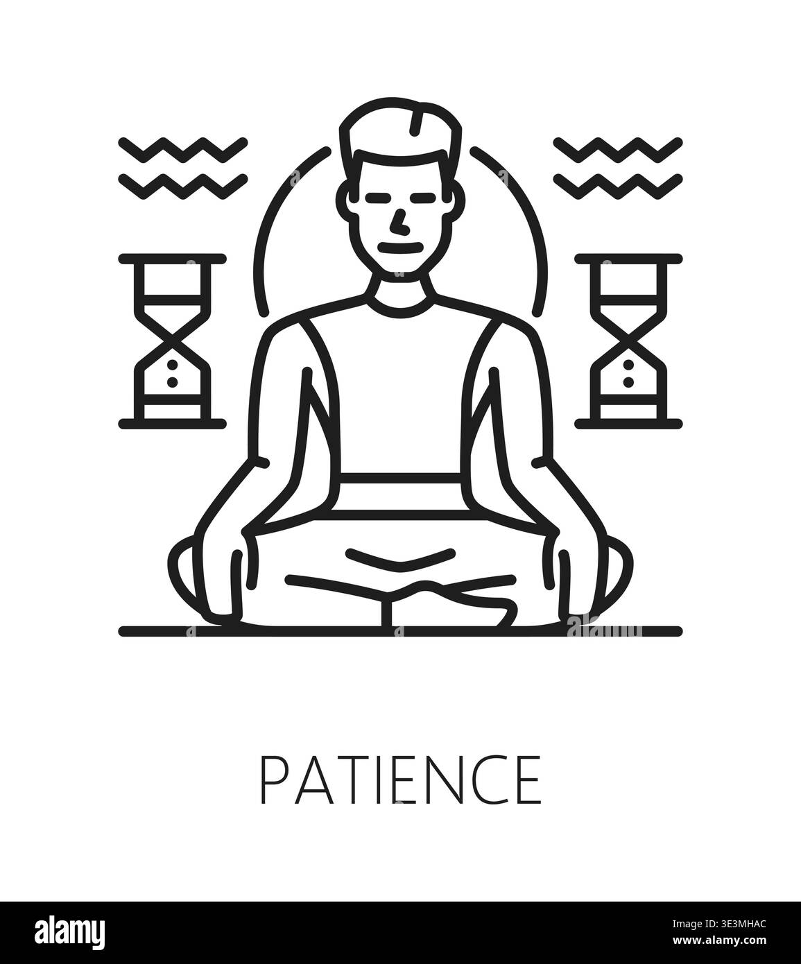 Patience life skills line icon or symbol. People patience ability ...