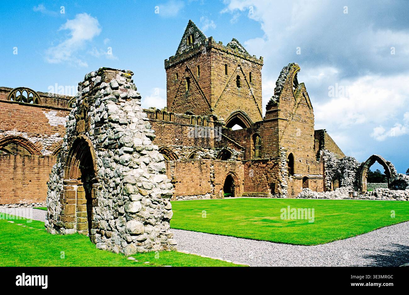Sweetheart Abbey south of Dumfries in the Dumfries and Galloway region of SW Scotland. A Cistercian monastery founded in 1275 Stock Photo