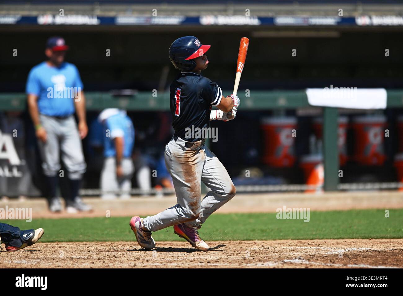 Aiden Ruiz (1) of Team Navy at bat during Phase 1 of the USA Baseball ...
